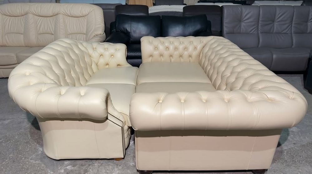 Шкіряний диван в стилі Chesterfield. Кожаный не комплект Честер