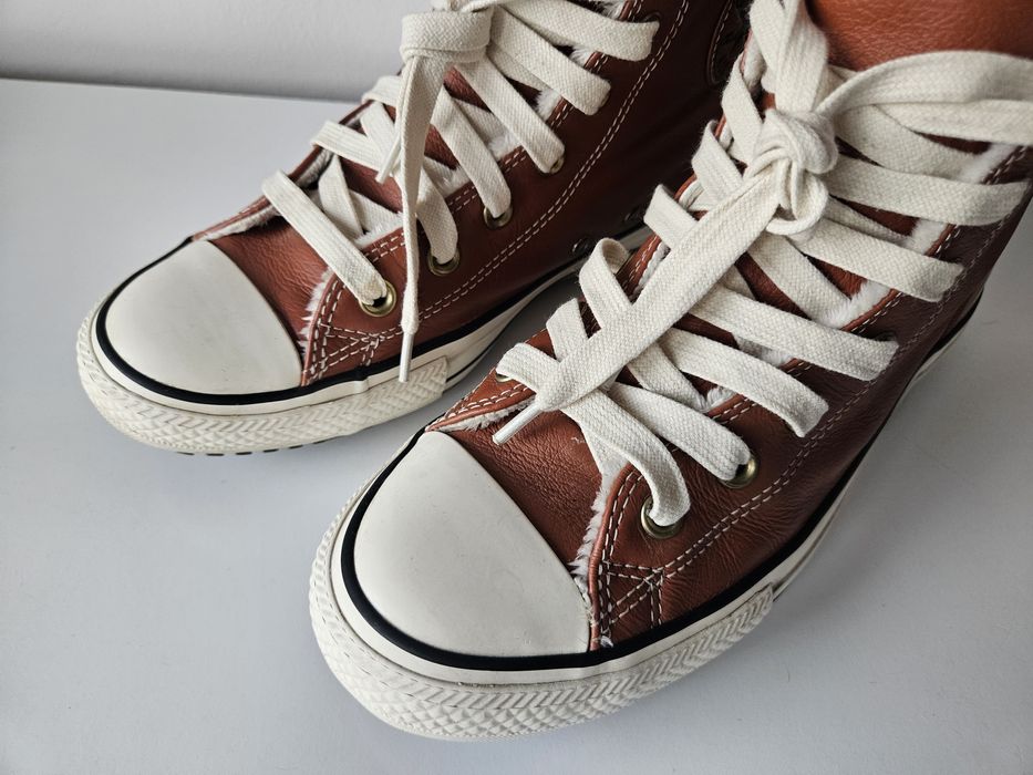 Converse trampki wysokie ocieplane- skóra naturalna