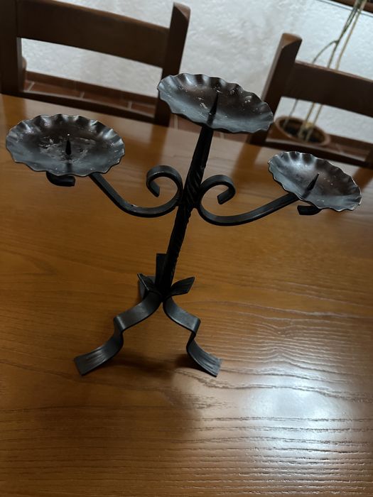 Suporte velas ferro preto