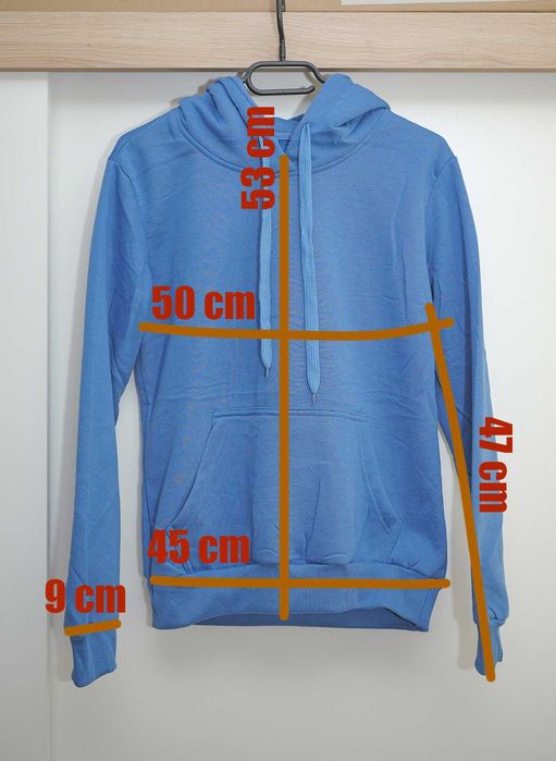 Bluza niebieska ciepła jesień zima roz. S
