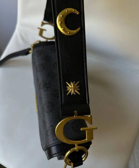 Сумка сідло Guess монограмна