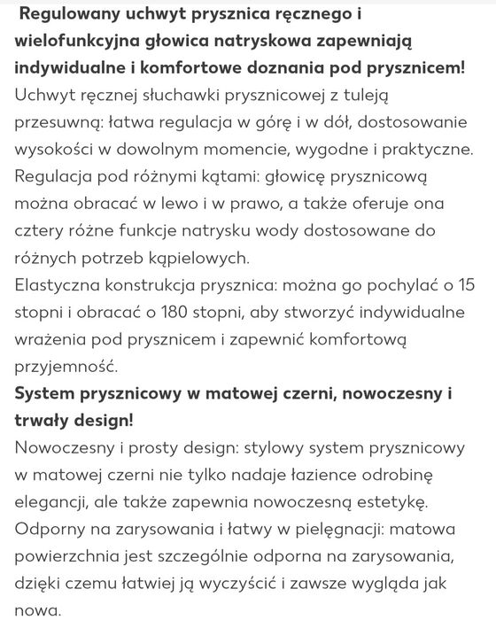 System prysznicowy