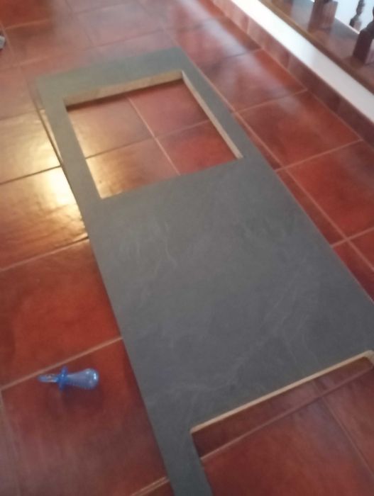 Bancada de madeira de cozinha 274cm cumprimento