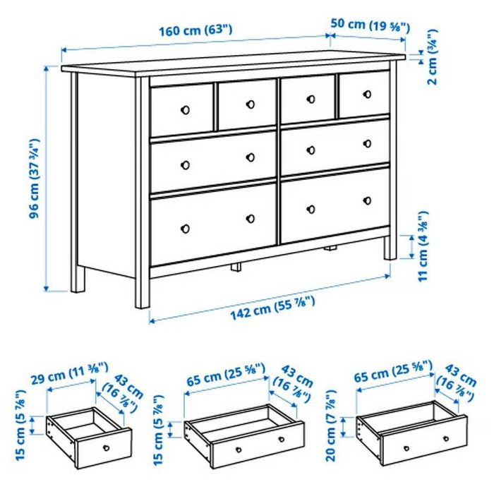 HEMNES Komoda, 8 szuflad, biała bejca, 160x96 IKEA Nowa w kartonach OKazja !