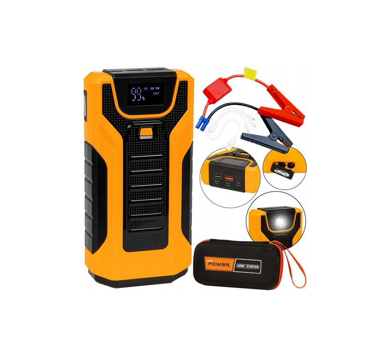 NAJMOCNIEJSZY Jump Starter zestaw booster powerbank młotek 30000 mAh