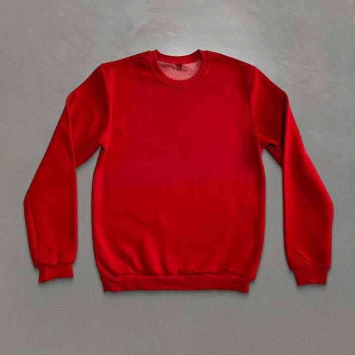 Світшот класичний, червоний, 3-х нитка на флісі