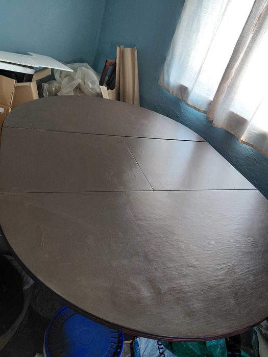 Mesa extensivel oval madeira