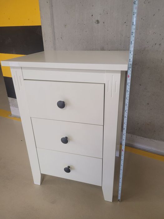Szafka nocna biała 3 szuflady