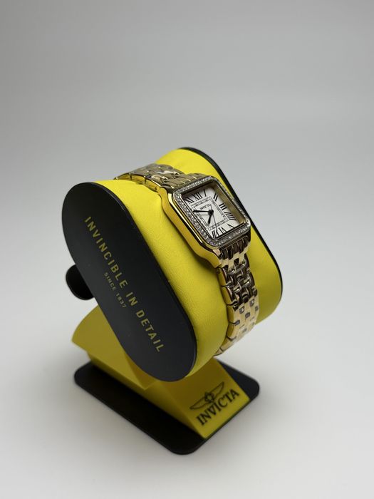 Invicta 48995, жіночий годинник з золотистим браслетом, інвікта квадратні
