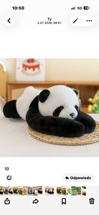 Panda ciężkomiś miś obciażeniowy Adhd stres 1 kg 65 cm