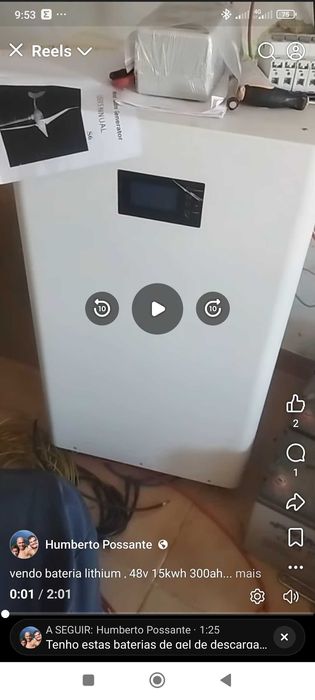 Bateria de lítio 48v, 15kwh, 300ah