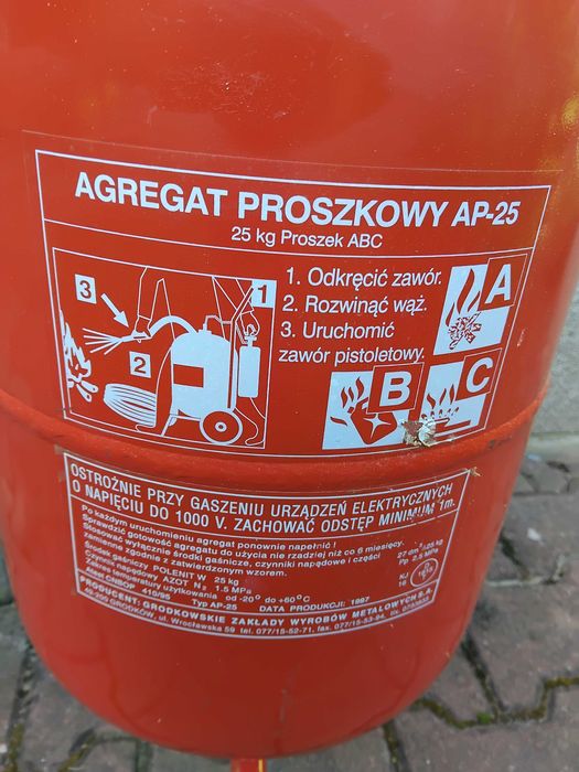 Agregat gaśniczy- proszkowy 25 kg
