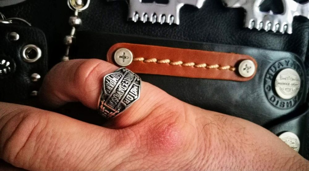 Chopper Cruiser Harley Davidson sygnet pierścień motocyklowy biżuteria