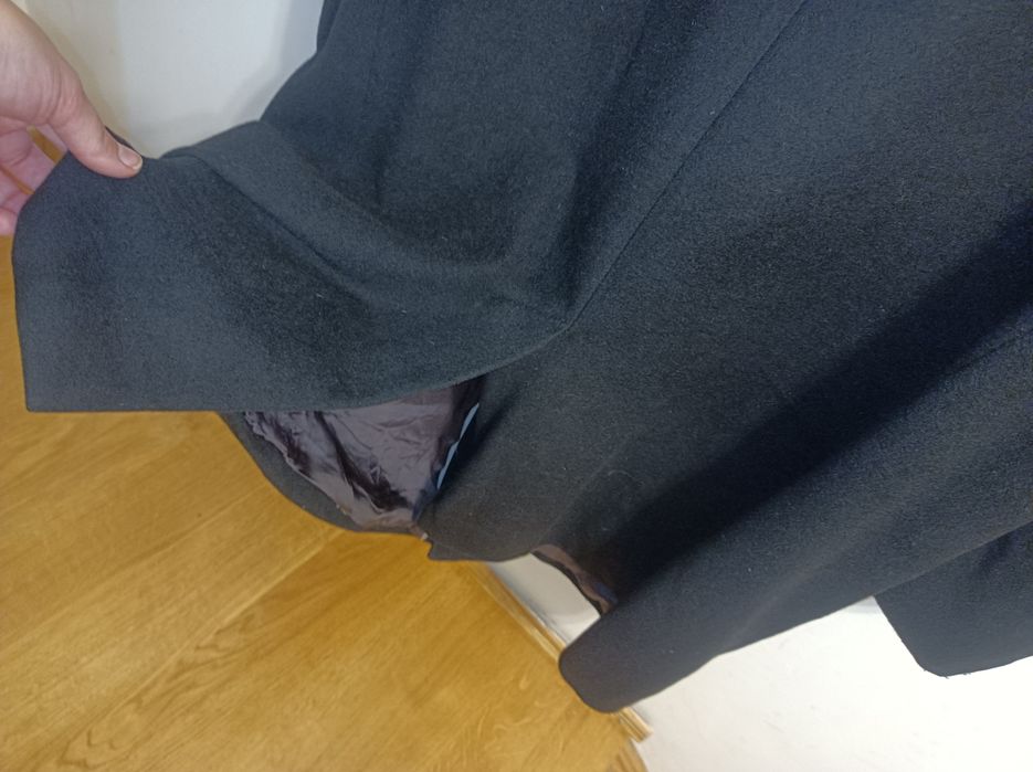 Czarny płaszcz męski Dressmann wełna kaszmir rozmiar 56