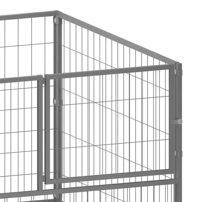 NOVO -  Canil para cães 200x100x70 cm aço prateado