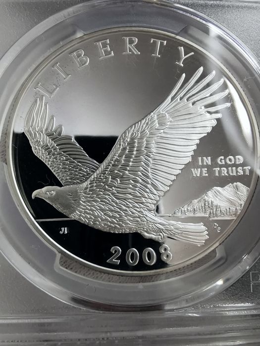 США 1 долар 2008р. - Білоголовий орлан. СРІБЛО. СЛАБ.