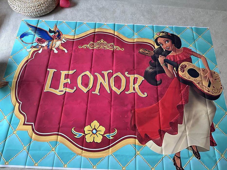 Fundo tela vinil festa Elena de Avalor bandan menina Leonor placard