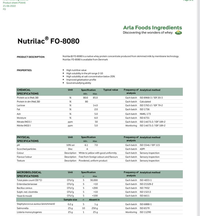 Сиворотковий протеїн wpc 80 протеин 100%  Nutrilac Arla Данія !