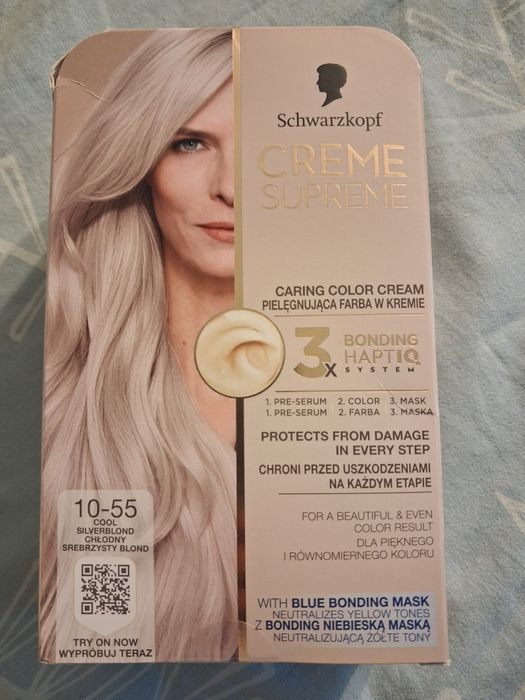Farba do włosów schwarzkopf 10-55 chłodny srebrzysty blond