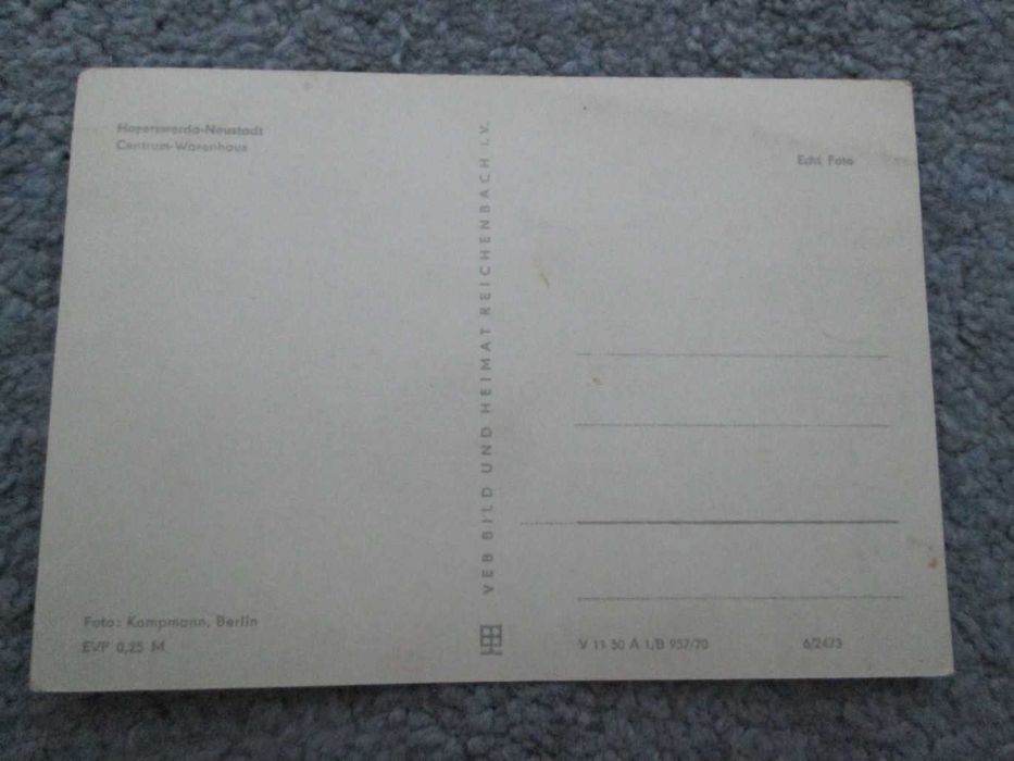 Pocztówka NRD DDR 1970 Hoyerswerda Lenin Propaganda Echt Foto Centrum
