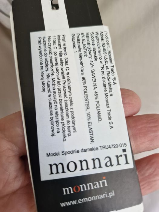 Spodnie damskie monnari roz 44 cygaretki Nowe z metką