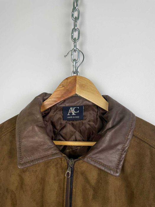 Новий чоловічий бомбер куртка зі штучної шкіри замші ac made in italy