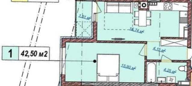 1-кімнатна квартира за адресою вул. Бузкова (площа 42,5 м²) - Atlanta.ua - фото 5