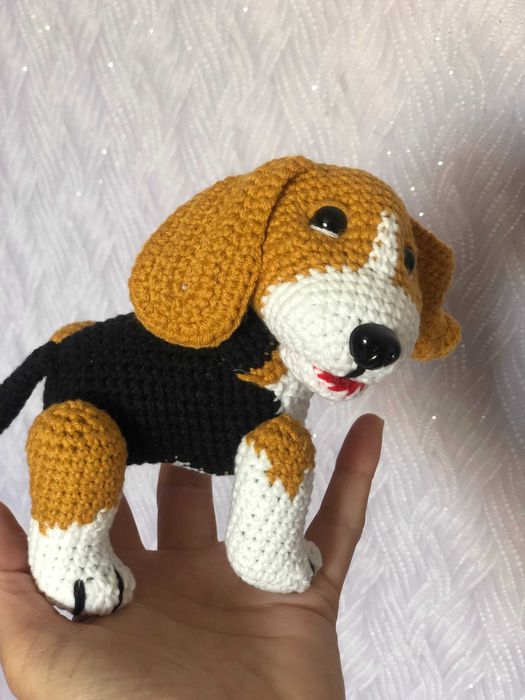 игрушки амигуруми собачка бигль