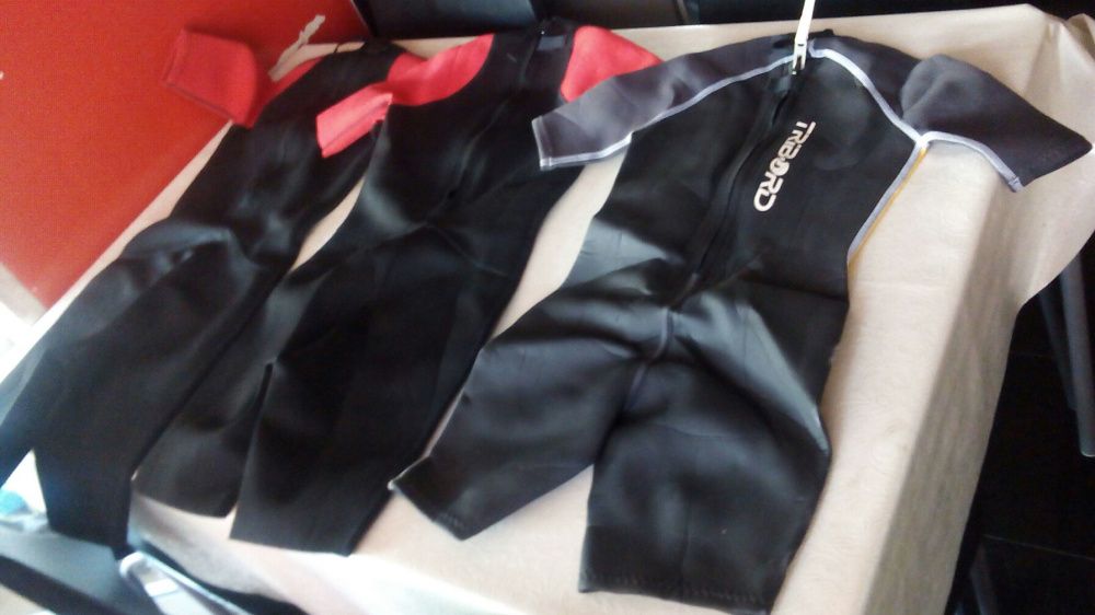 3 fatos bodyboard ou surf 8, 10 e 12 anos (2 fatos novos)