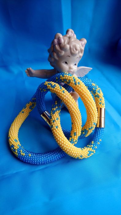 Жгут. Браслет. Комплект из бисера.Патриот. Hand-made.