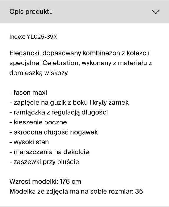 Nowy kombinezon Mohito Celebration roz 38