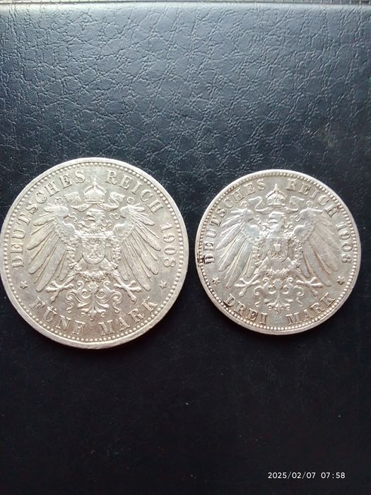 5 та 3 марок, срібло.