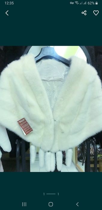 Белая норка. Манто. На свадьбу. На торжество.