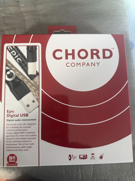 Chord Epic USB A/B Cables 1.5m and C-lite Optical Cables (1m and 2m) (Like New)63824735561731123