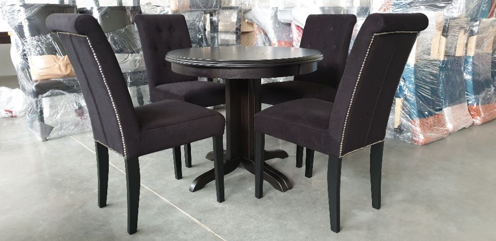 Krzesło pikowane czarne do salonu jadalni Producent PROMOCJA!nowe