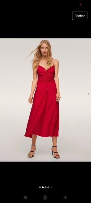 Vestido de cerimónia Mango Vermelho M