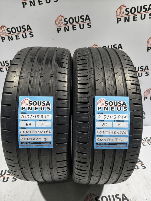 2 pneus semi novos 215-45R17 Continental - Oferta dos Portes