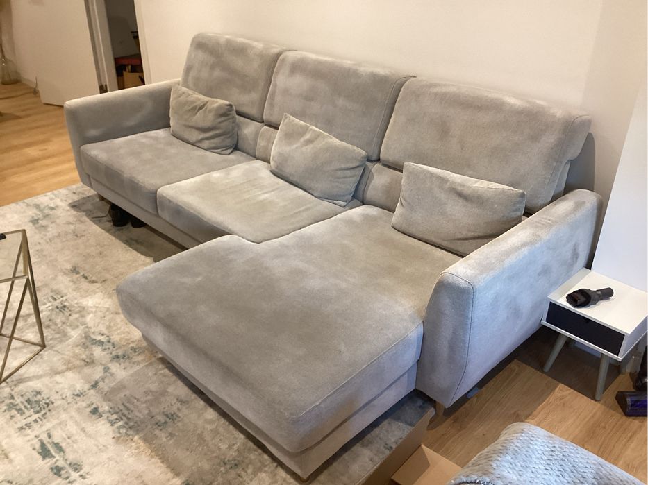 Sofá cinza Slatorp Ikea 3 lugares com chaise longue