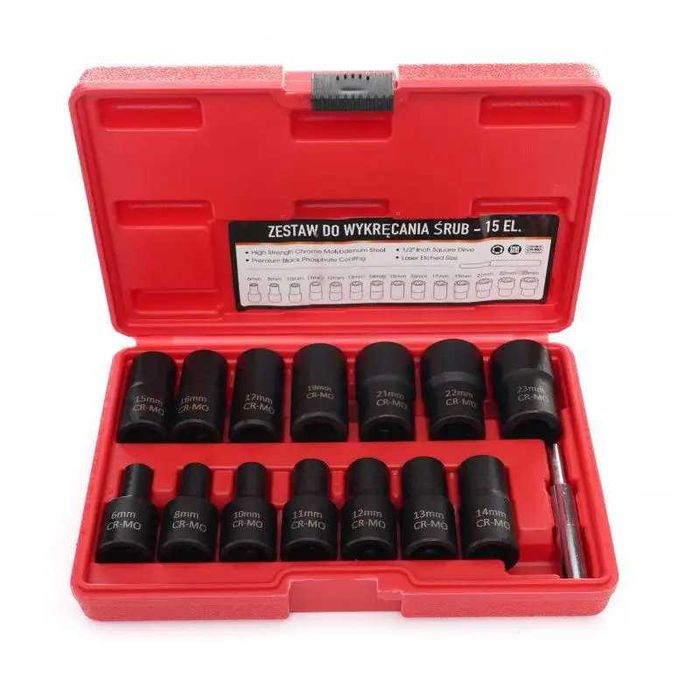 Набір головок для пошкоджених гайок для майстерні  15 ел. KD11793