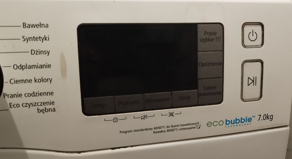 Pralka Samsung Ecobubble uszkodzone łożysko bębna