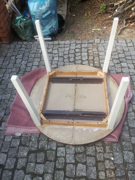 Okrągły rozkładany stół śr 110cm
