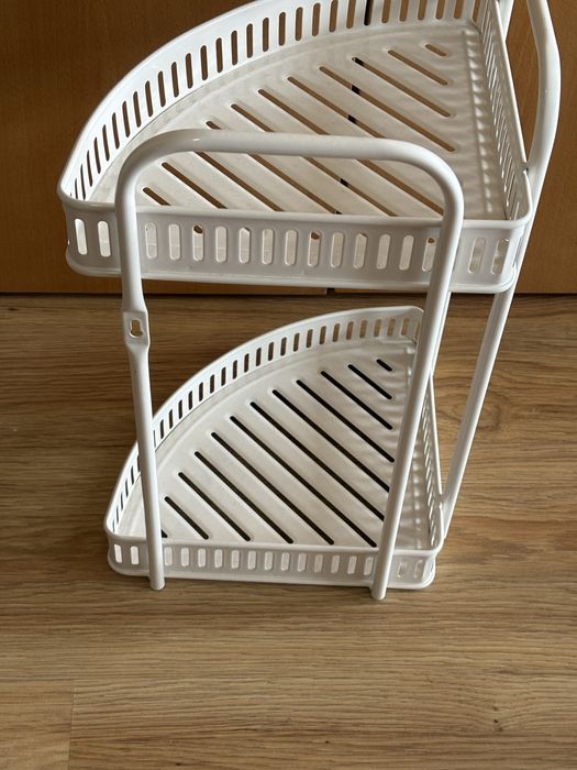 Estante de Canto em Metal Branco | Organizador Casa de Banho/Cozinha