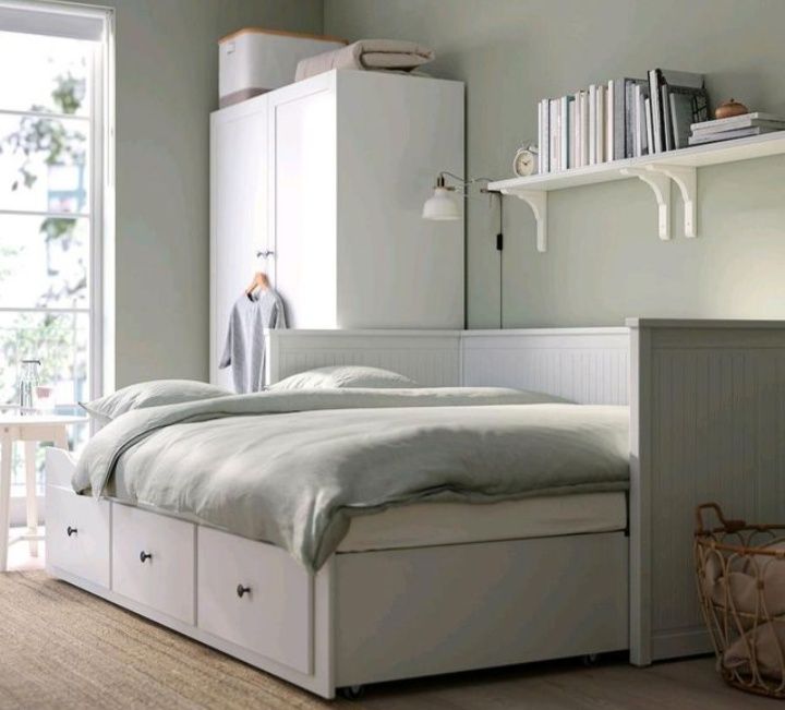 Łóżko drewniane  Ikea Hemnes rozkładane 80-160x200 materace