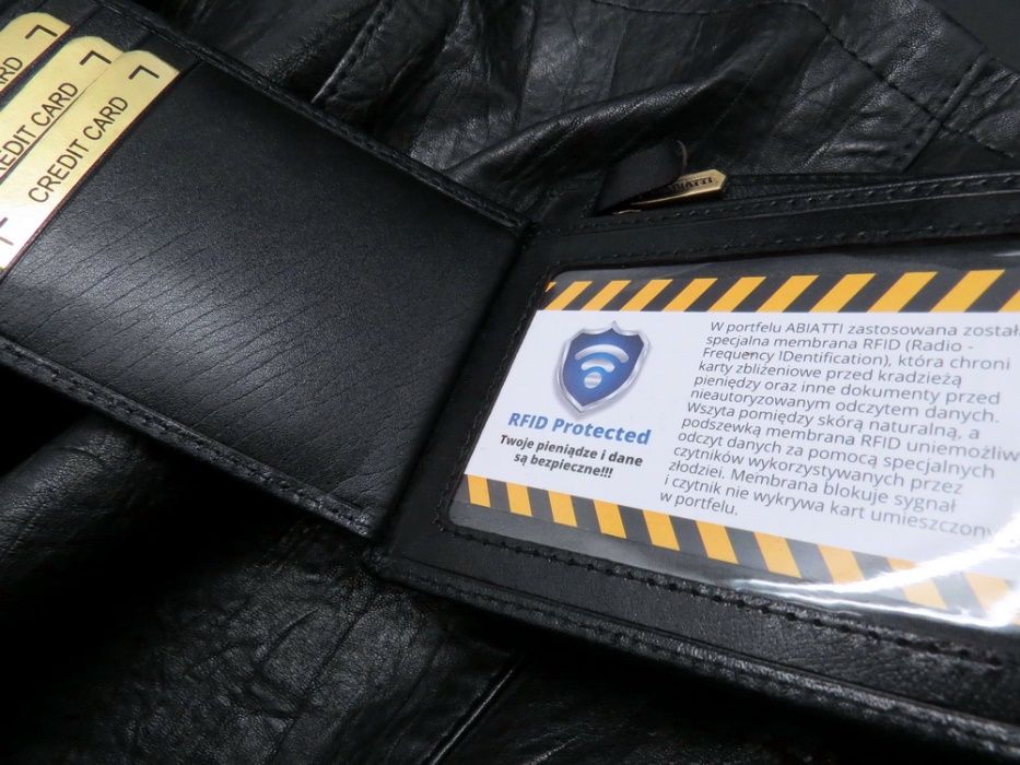 Skórzany portfel męski ABIATTI OCHRONA KART RFID Kultowy model PREMIUM