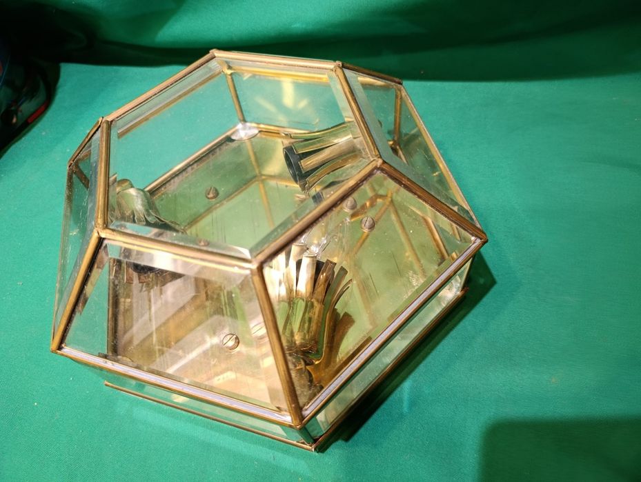 Lampa kinkiet plafon mosiężne  lata 70 vintage retro stylowe stare sta