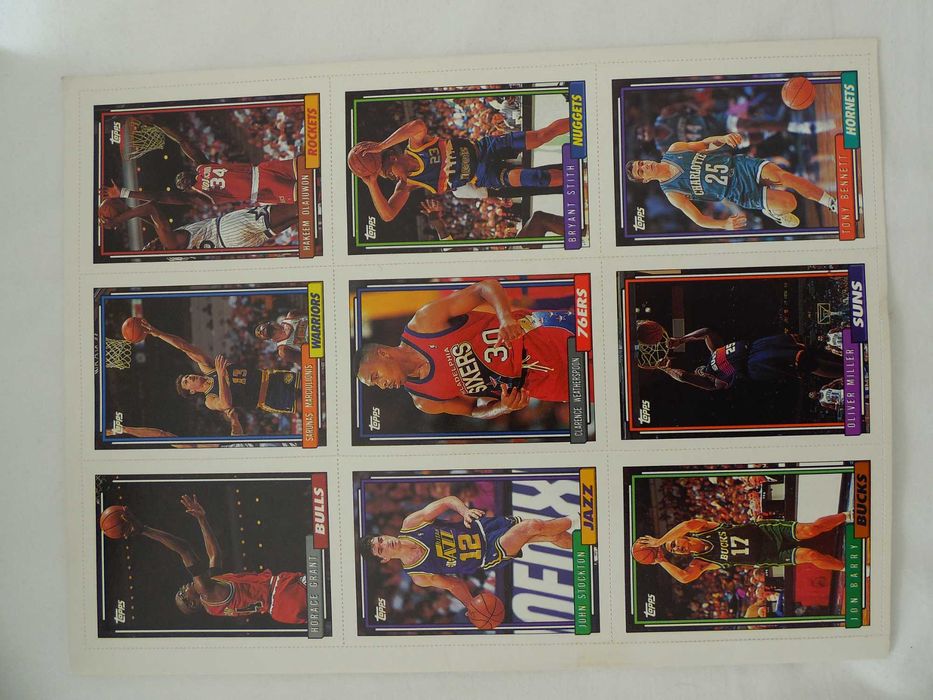 Folha de Cartas Topps 1993