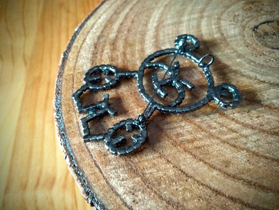 (NOVO, PORTES GRÁTIS) Alfinete de Urso em Dourado e Tons Quentes