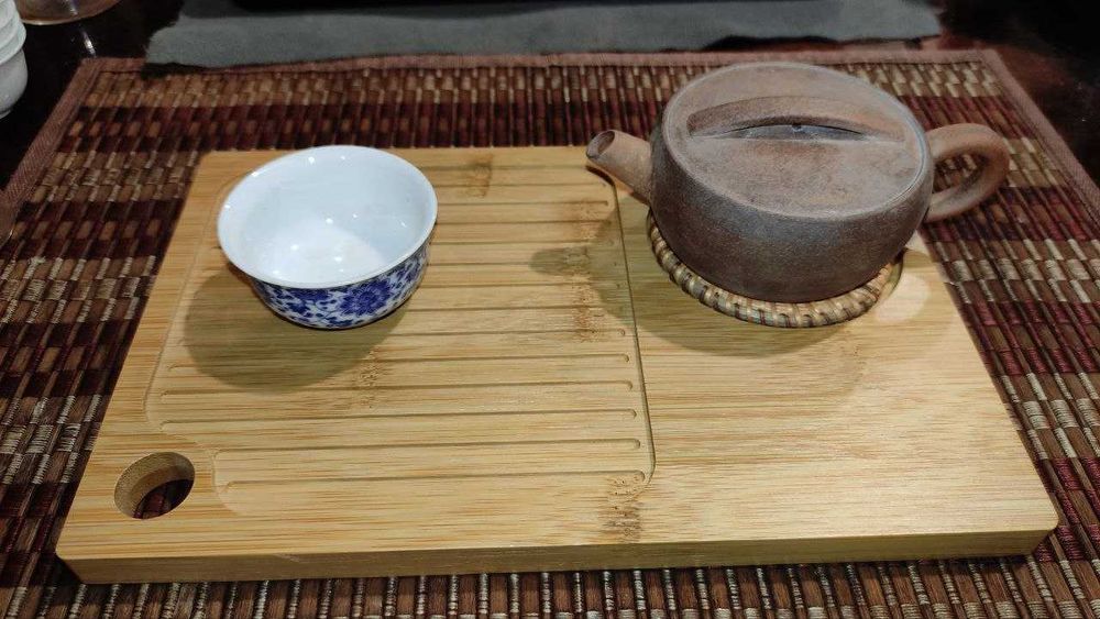 Новая Чабань чайный поднос столик из бамбука с поддоном