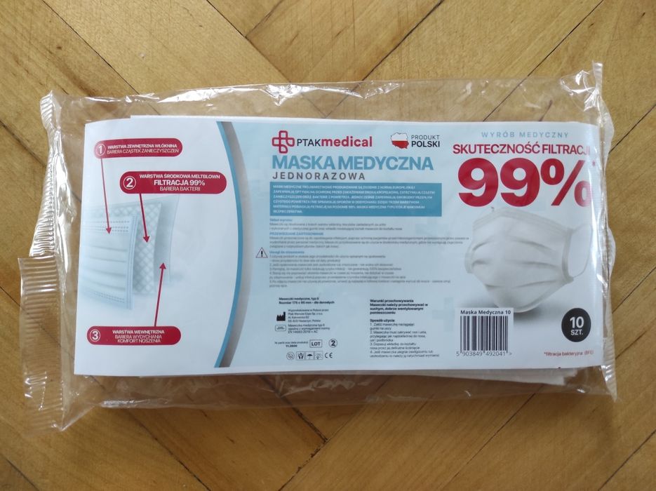Maseczki medyczne jednorazowe 10 szt
