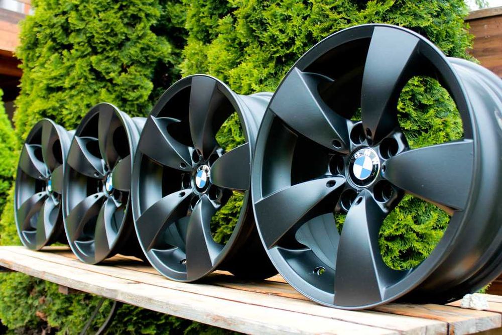 5x120 17 cali BMW 5 E60 7,5x17 ET20 jak nowe Oryginał BMW czarne Czarny MAT